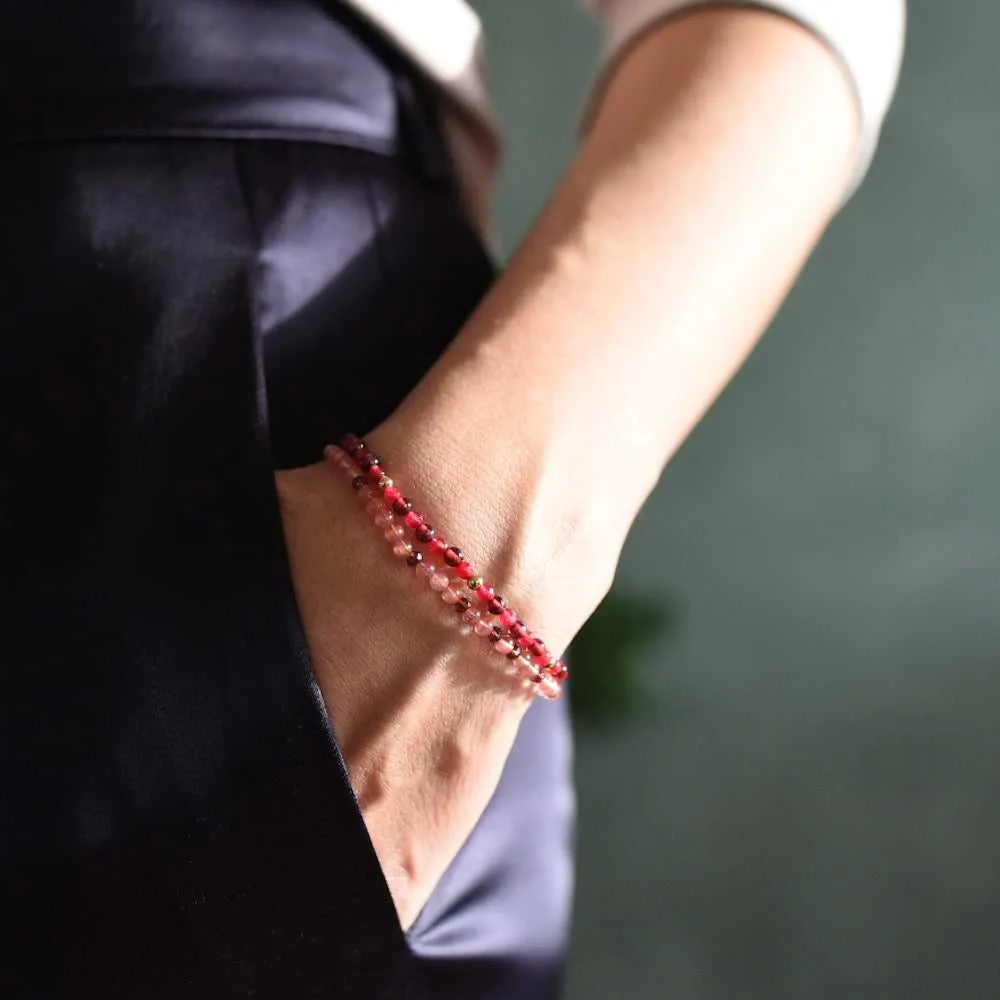 Pink Rose Quartz Adjustable Gemstone Bracelet