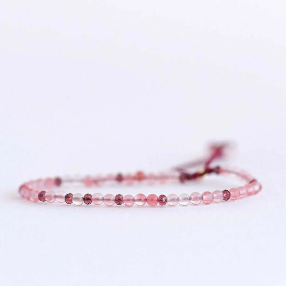 Pink Rose Quartz Adjustable Gemstone Bracelet