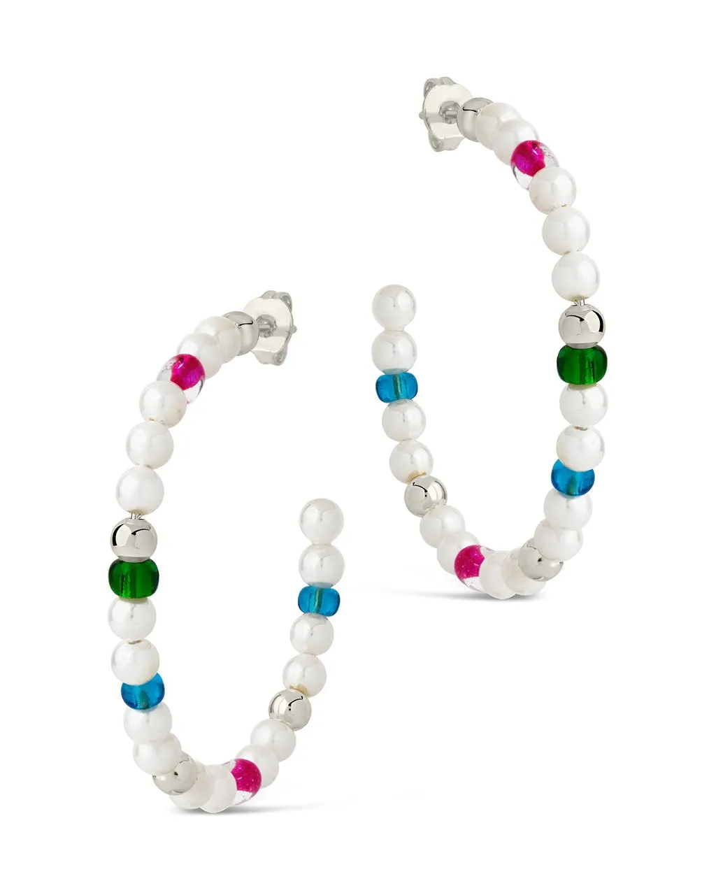 Polly Pearl & Bead Hoop Earrings