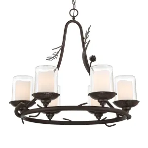 Ponderosa Ridge 28 In. 6 Lights Chandelier Bronze Finish