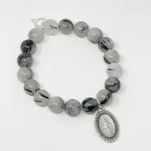 PowerBeads by jen Petites "Blessed Mother" Rutilated Quartz Bracelet