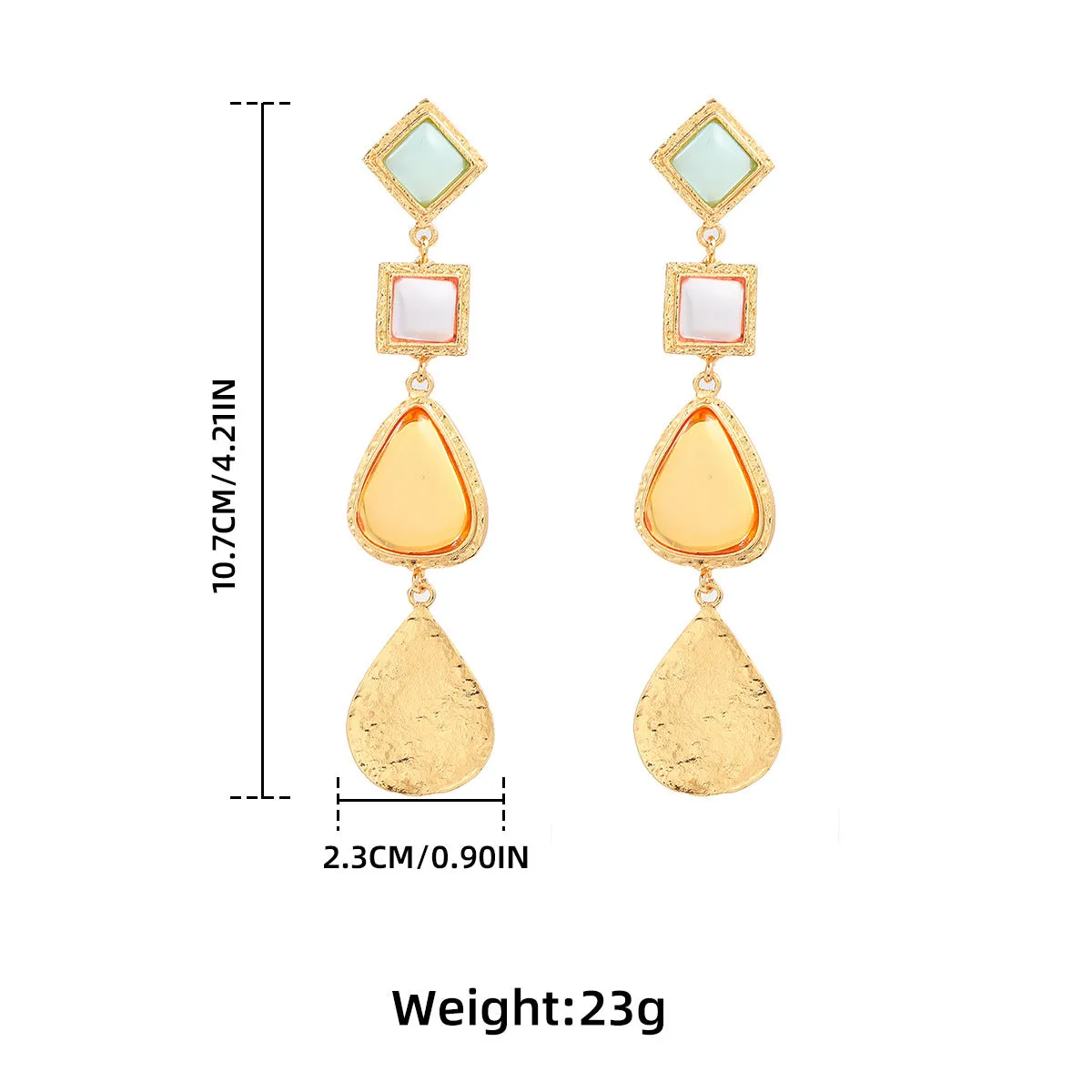 Pre Order:  Colorful Acrylic Water Drop Pendant Earrings