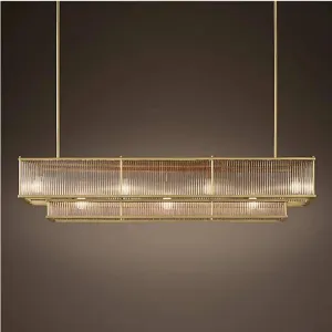 Retro American round linear chandelier