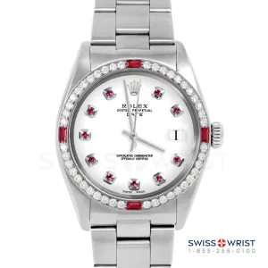 Rolex Date 34mm | 1500-SS-WHT-RBY-AM-4RBY-OYS