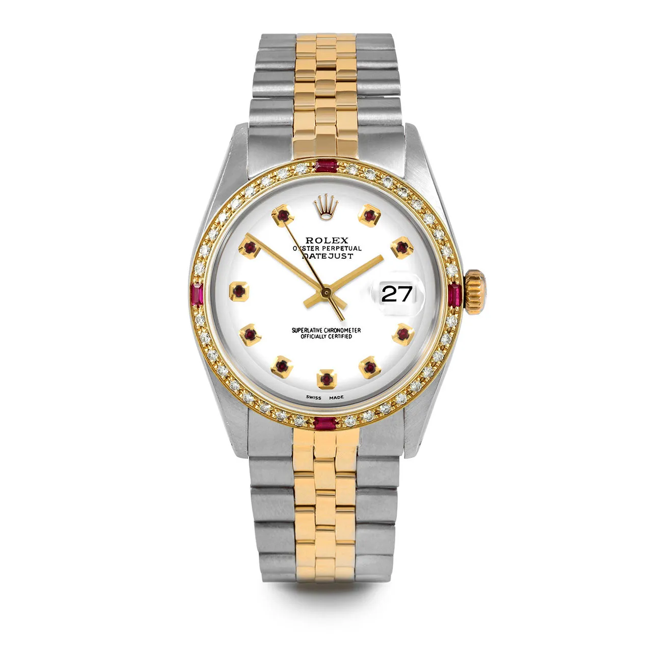 Rolex Datejust 36mm | 1601-TT-WHT-RBY-AM-4RBY-JBL