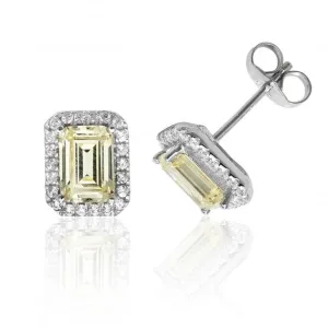 Silver & Co Halo Cut Cubic Zirconia Stud Earrings SEG0027YZ