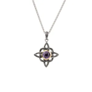 Silver And 10k Gold Celestial Pendant - Amethyst