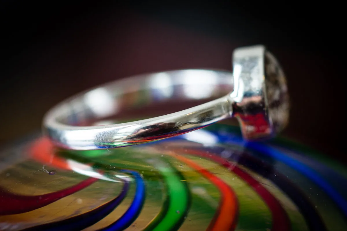 Silver Cup Ring with Cremation Ashes