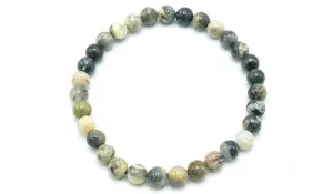 Silver Leaf Jasper Natural Stone Bracelet Gloss Finish