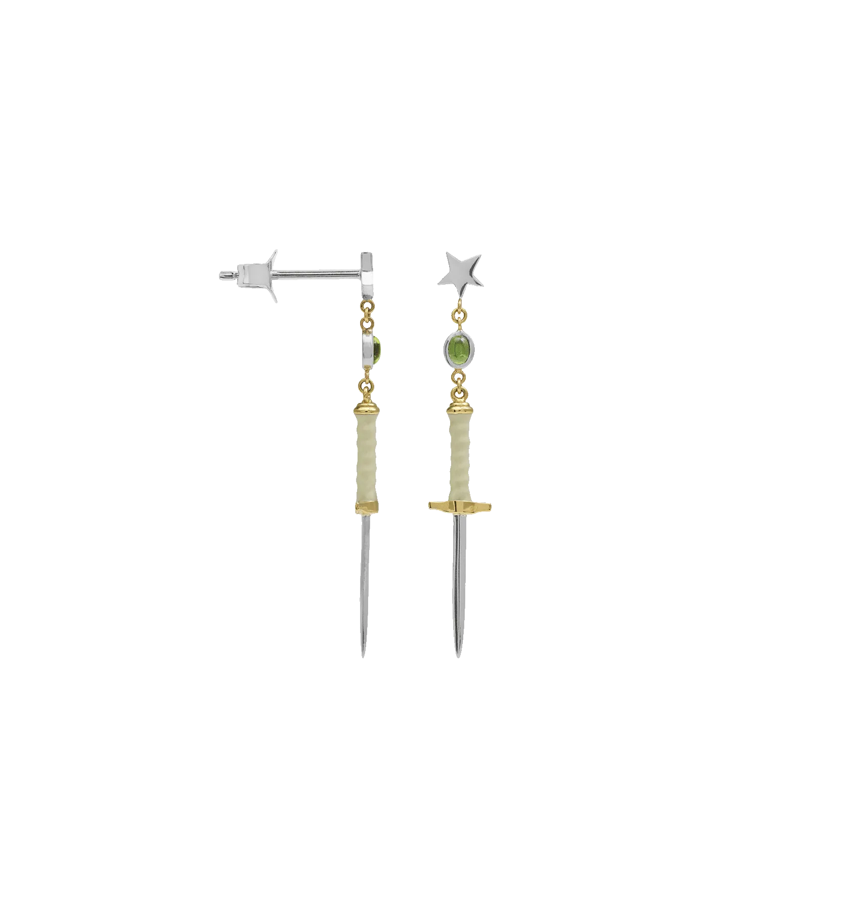 Single Parchment Sword Earring