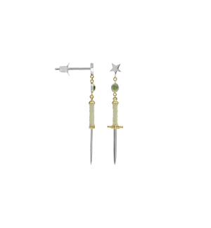 Single Parchment Sword Earring