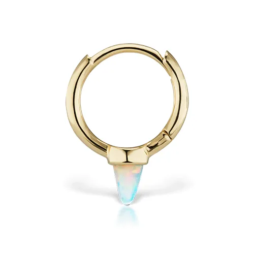 Single Short Opal Spike Non-Rotating Clicker by Maria Tash in Yellow Gold