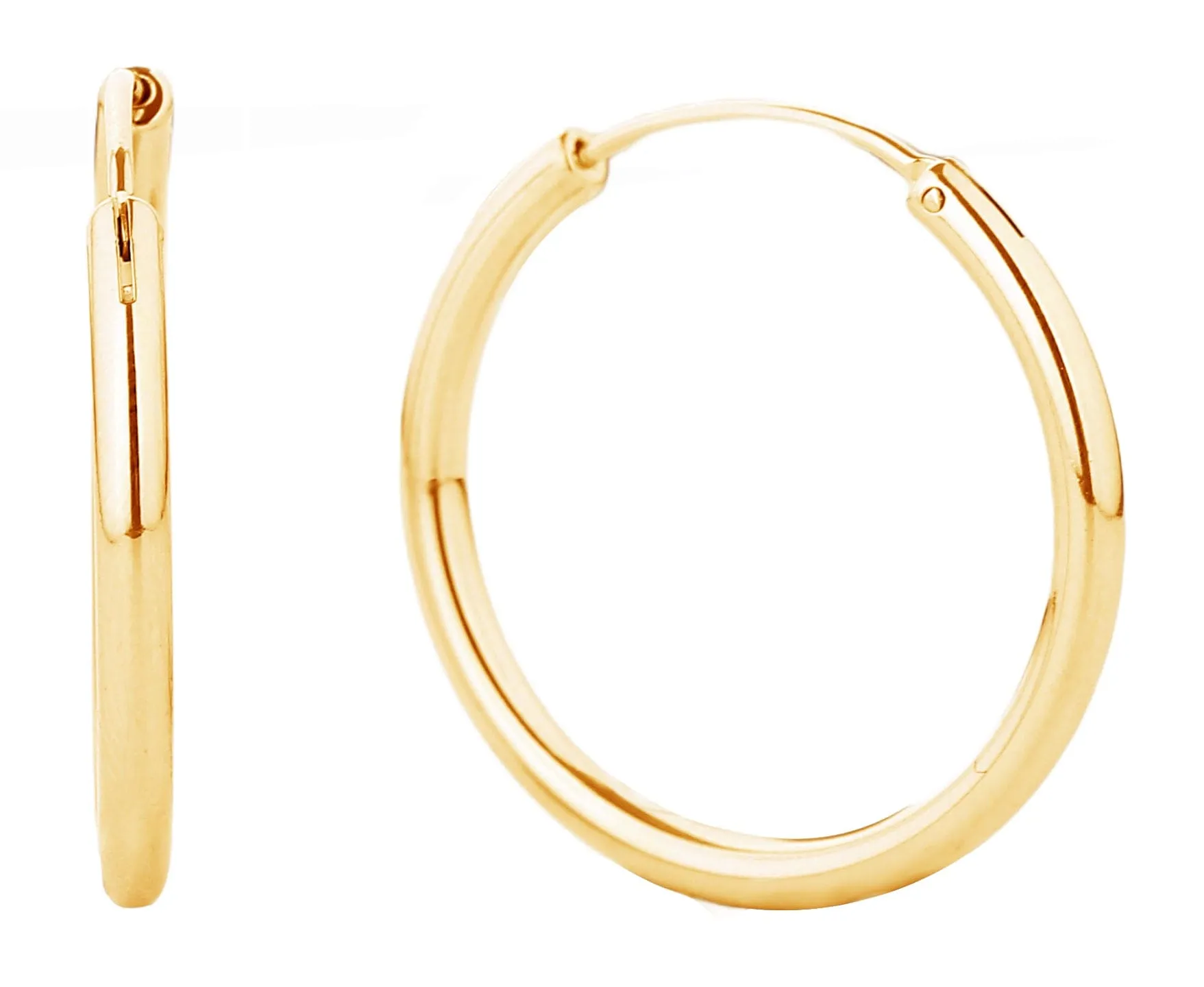 SJE310016 14K Gold Metal Endless Hoop Earrings