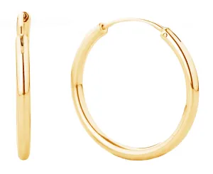 SJE310016 14K Gold Metal Endless Hoop Earrings