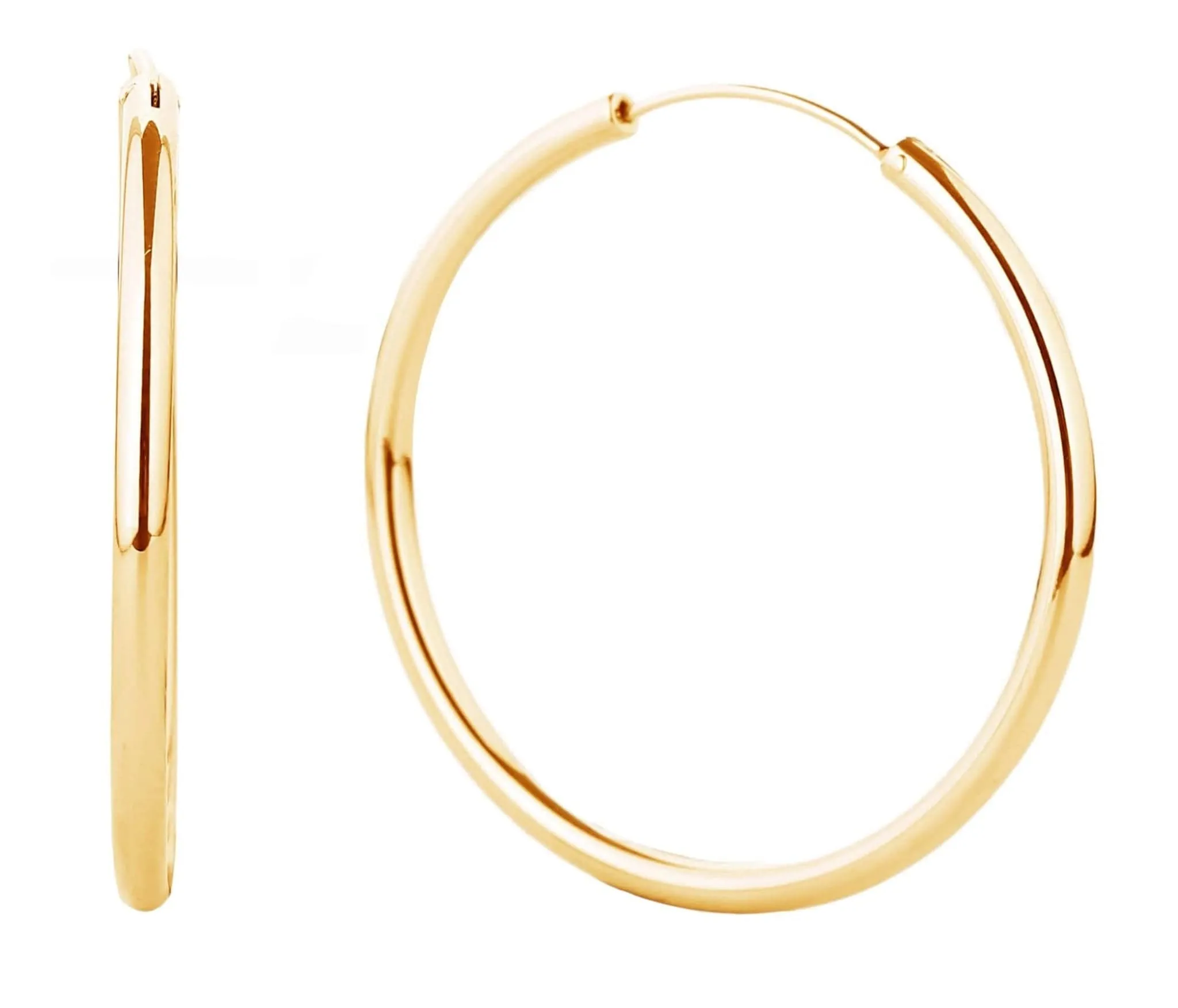 SJE310016 14K Gold Metal Endless Hoop Earrings