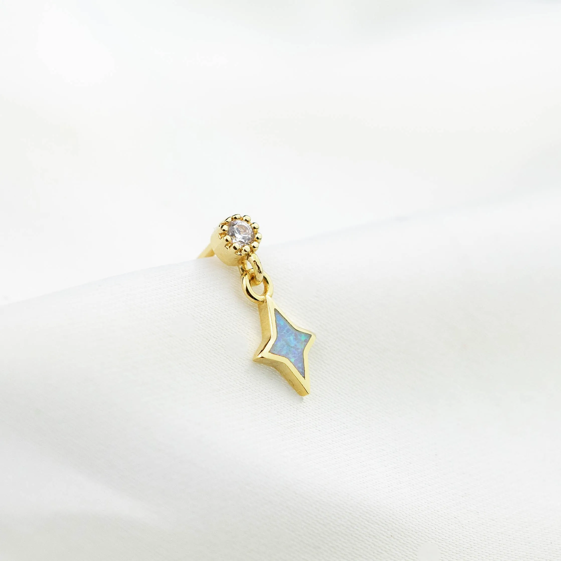 Small Cosmic Opal Star Earpin