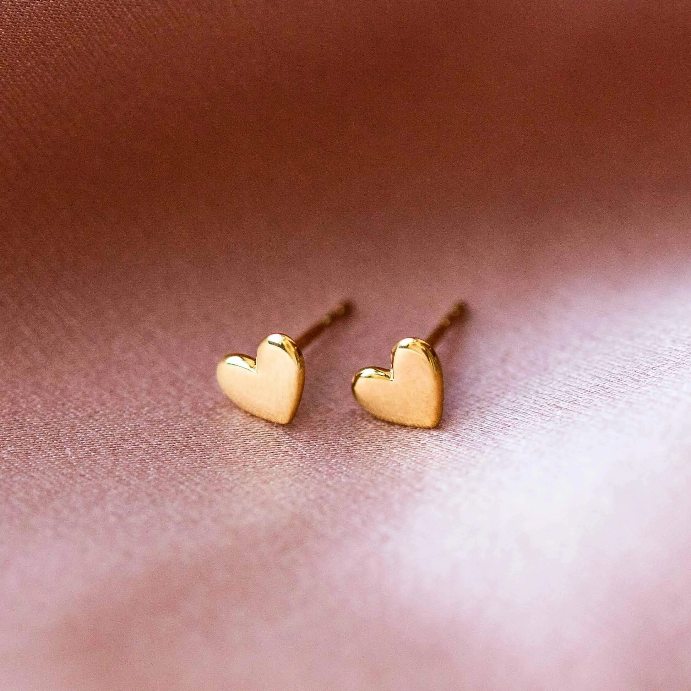 Solid Gold Heart Earrings