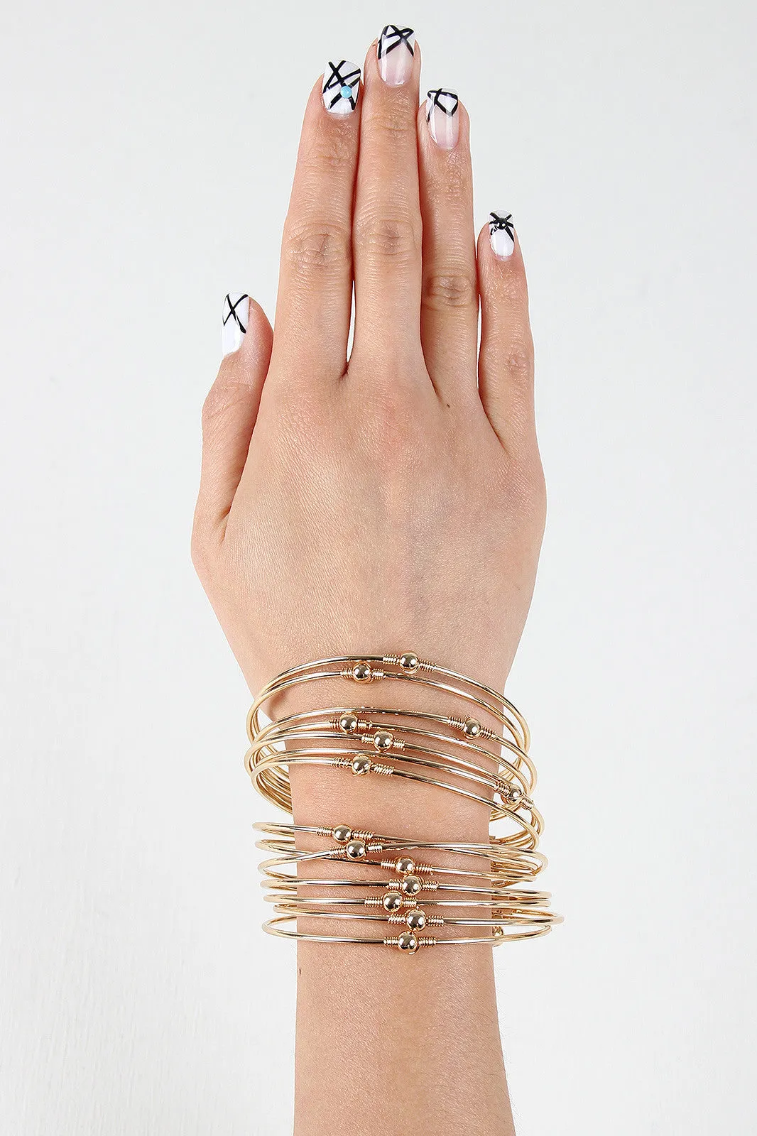 Stacked Multi Wire Cuff Bracelet