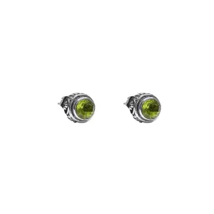 Sterling Silver Bali Stud with Peridot