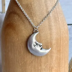 Sterling Silver Crescent Moon Necklace