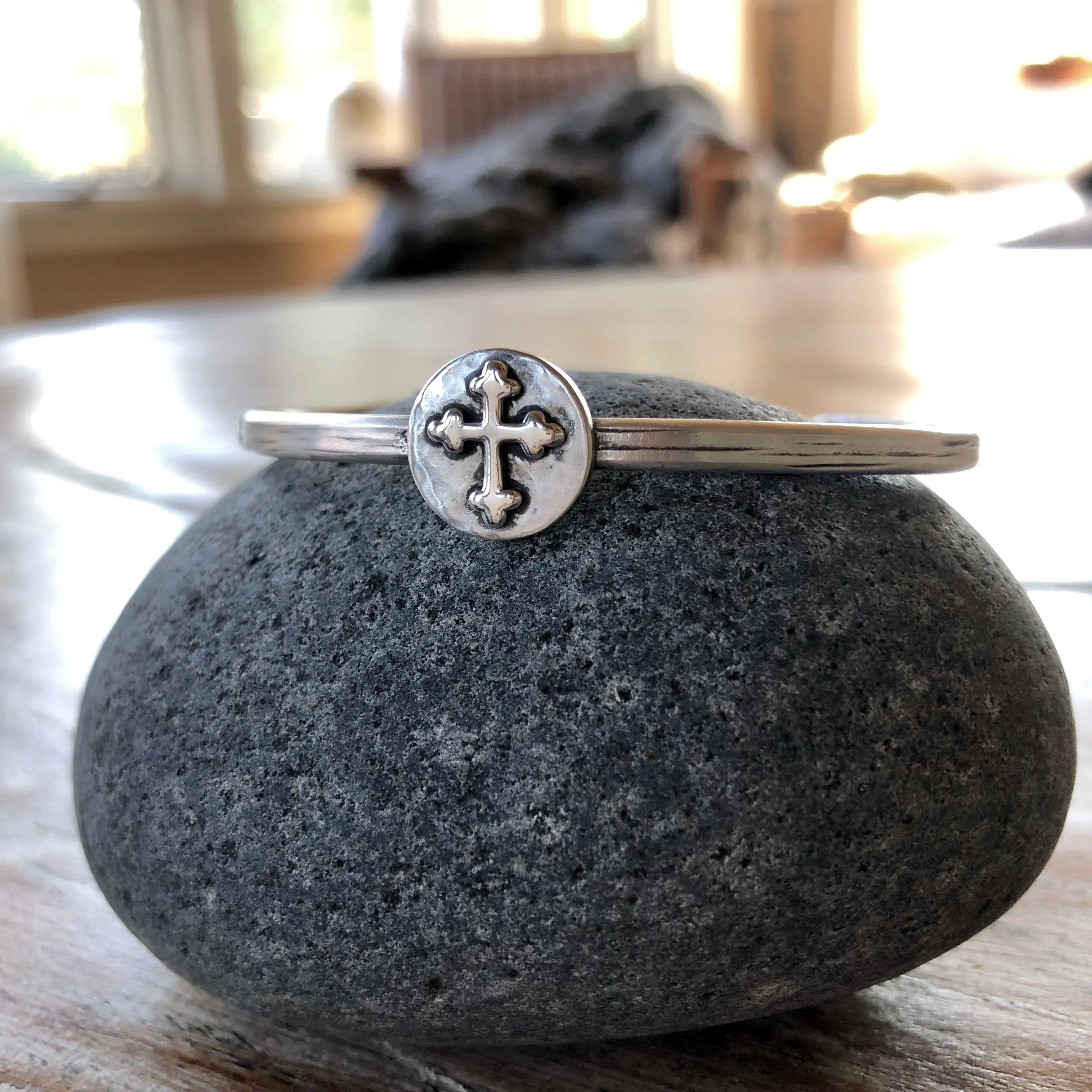 Sterling Silver Cross Cuff