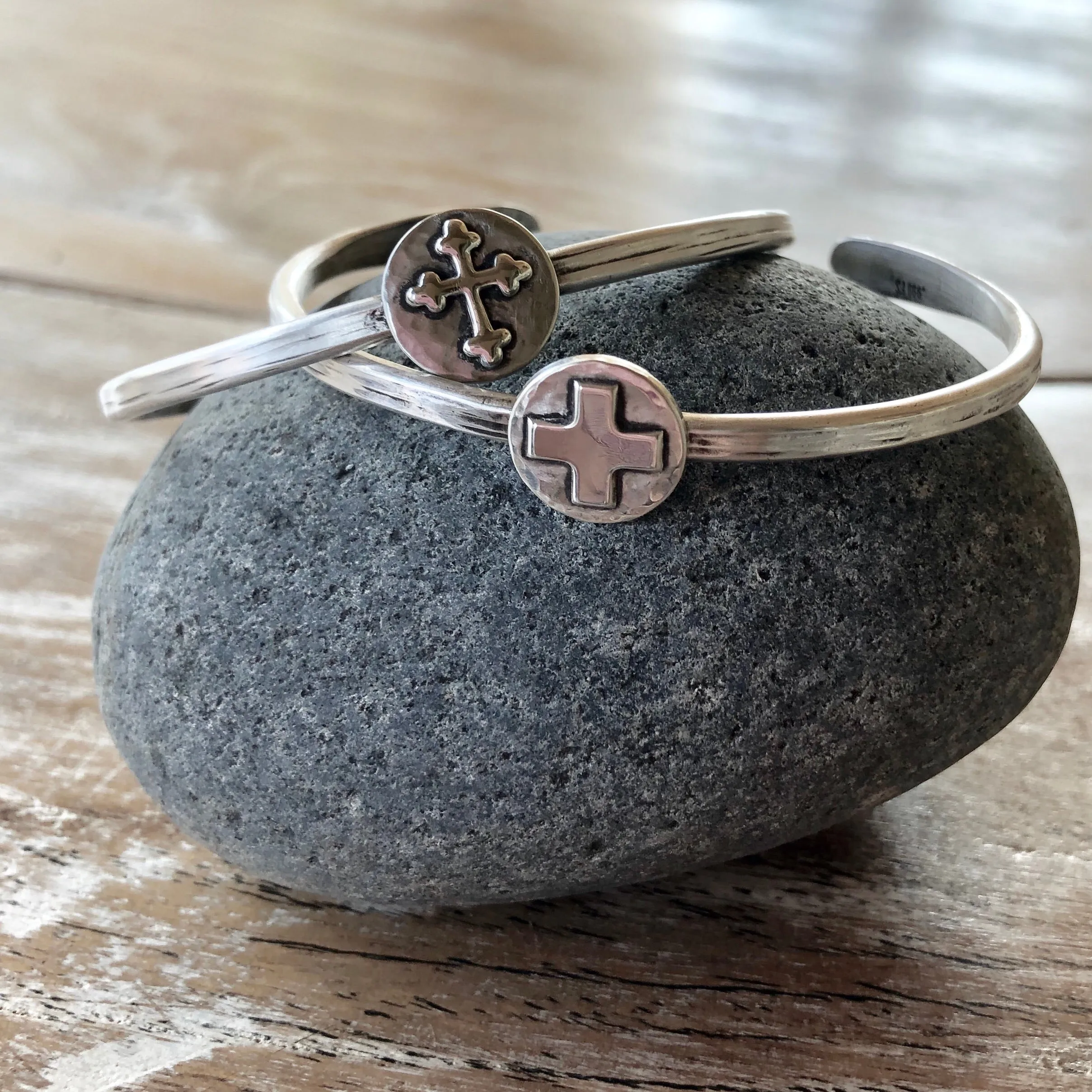 Sterling Silver Cross Cuff