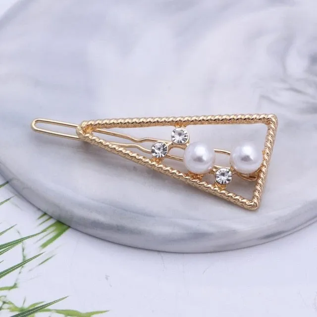 Stunning Rhinestone & Pearl Hair Clips