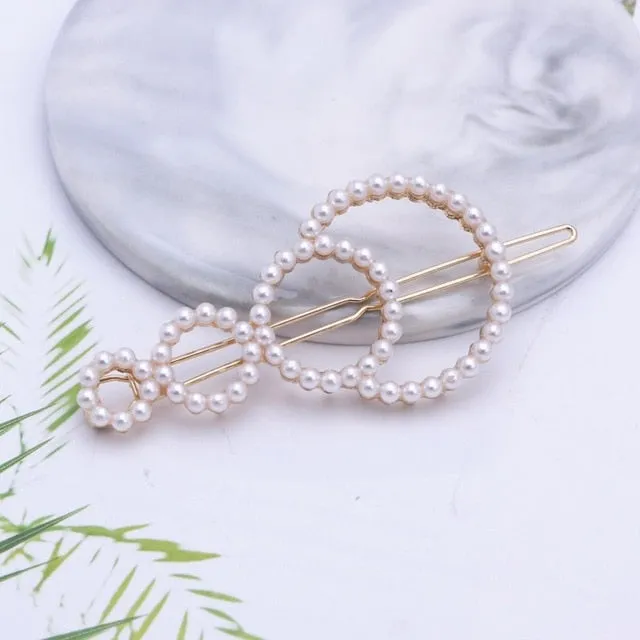 Stunning Rhinestone & Pearl Hair Clips