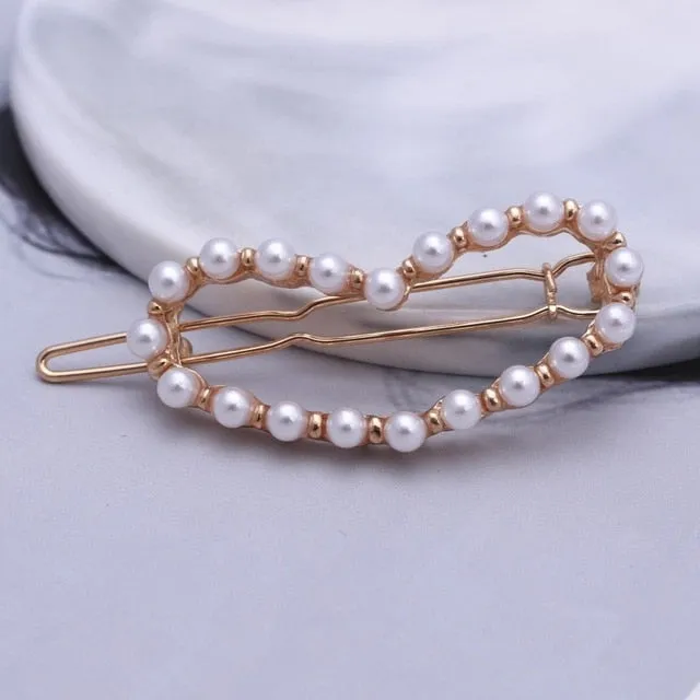 Stunning Rhinestone & Pearl Hair Clips