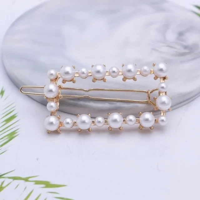 Stunning Rhinestone & Pearl Hair Clips