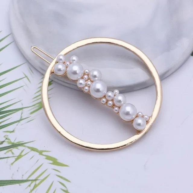 Stunning Rhinestone & Pearl Hair Clips