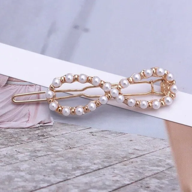 Stunning Rhinestone & Pearl Hair Clips