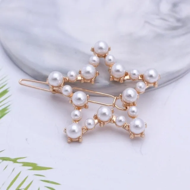 Stunning Rhinestone & Pearl Hair Clips