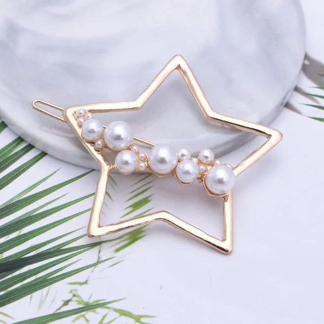 Stunning Rhinestone & Pearl Hair Clips