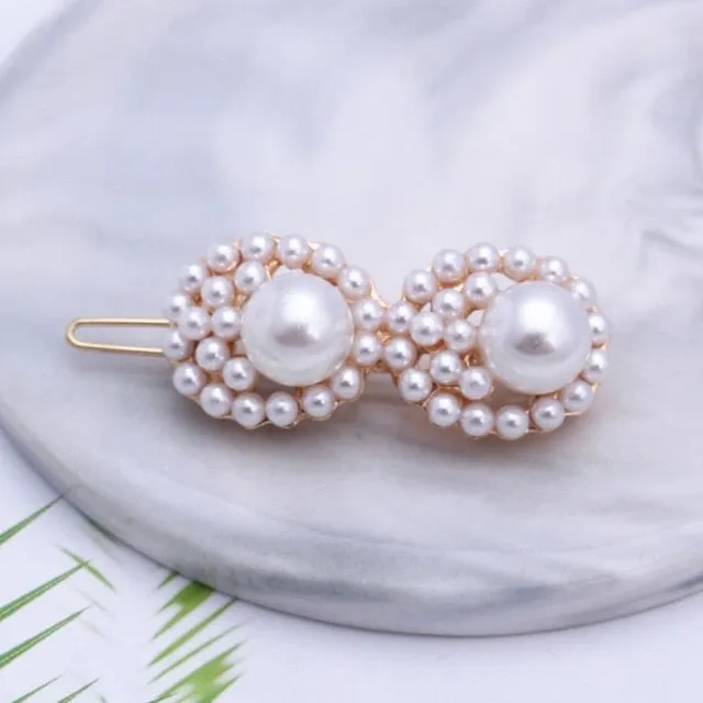 Stunning Rhinestone & Pearl Hair Clips