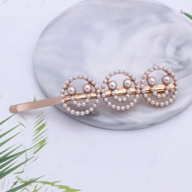 Stunning Rhinestone & Pearl Hair Clips