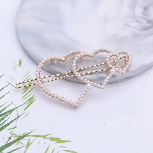 Stunning Rhinestone & Pearl Hair Clips