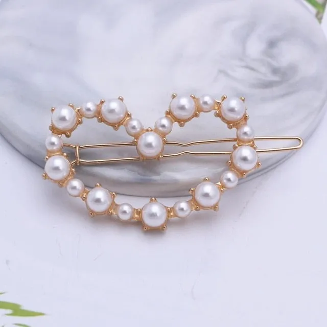 Stunning Rhinestone & Pearl Hair Clips