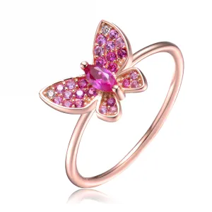 Sylvie Pink Butterfly Ring