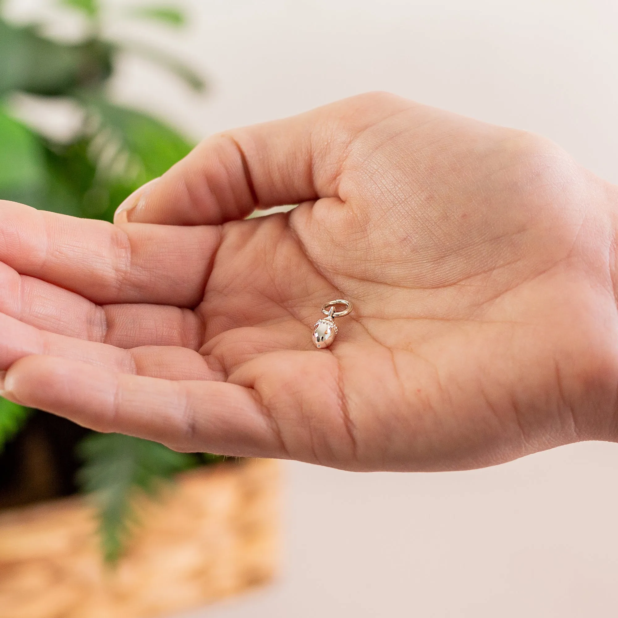 Tiny Acorn Silver Charm