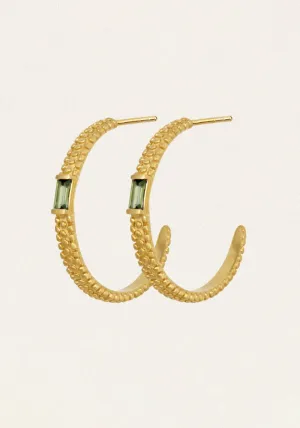 VASHTI PERIDOT HOOPS GOLD