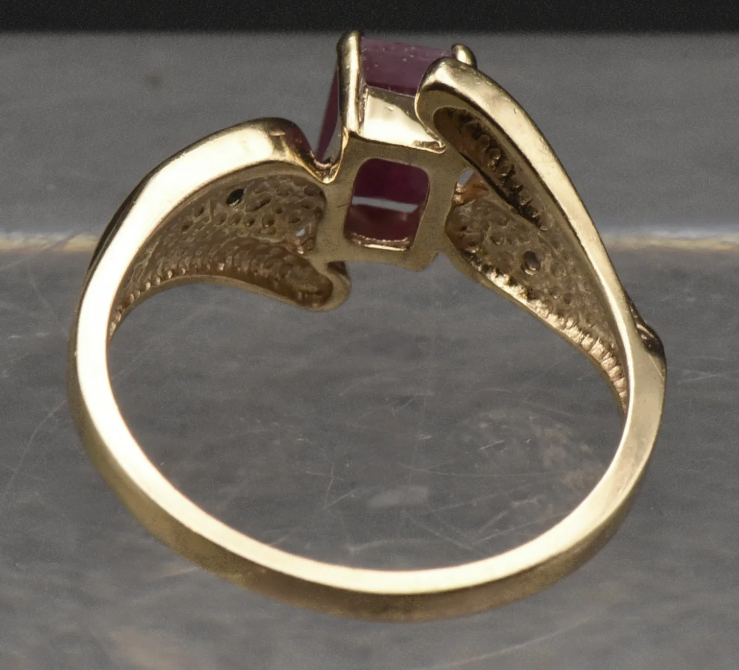 Vintage 14k Gold Ruby and Diamond Ring - Size 5