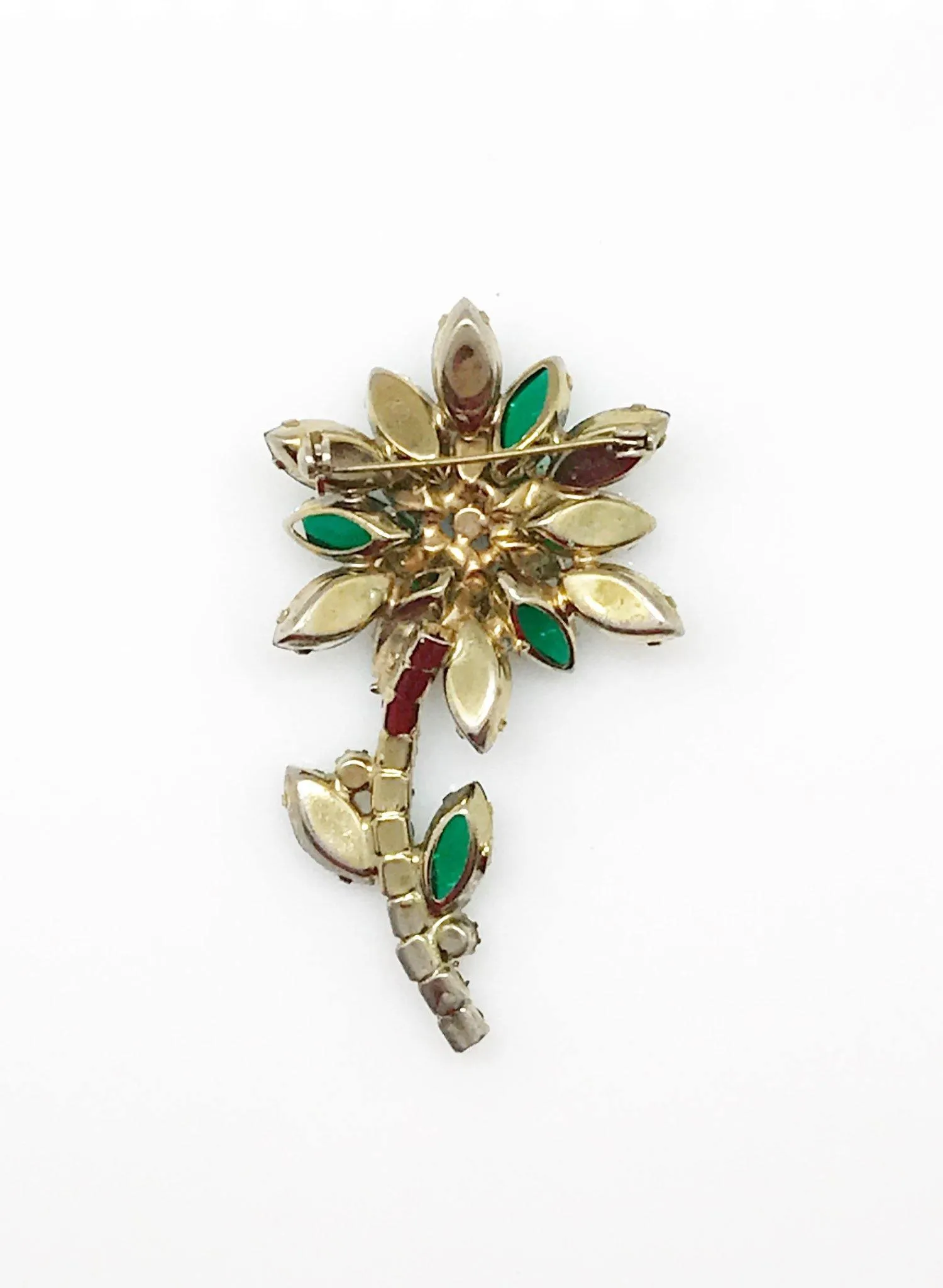 Vintage Juliana Style Green Layered Flower Brooch