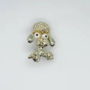 Vintage Tiny Gerry's Poodle Brooch with Big Eyes