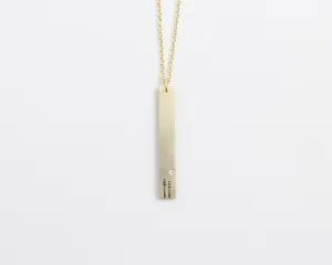 Woodland & Diamond Drop Necklace in Yellow Gold